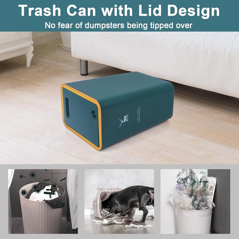XPIY Trash Can with Lid, 2 Pack 4 Gallons/15 Liters Garbage Can with Press Top, Small Trash Can Dog Proof, Plastic Trash Bin, Waste Basket for Bathroom|Kitchen|Bedroom|Office (2, Green) - Image 4